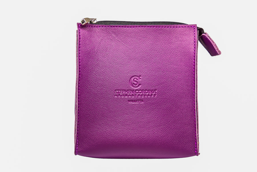 Purple Leather Travel Bag