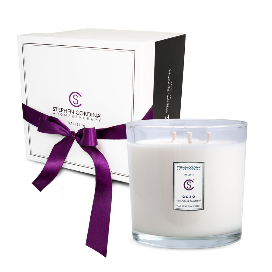 Gozo Aromatherapy Candle 1000ml in a Luxury carrier box.