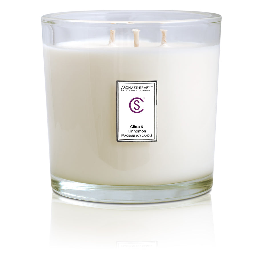 Citrus & Cinnamon Aromatherapy Candle 1000ml in a Luxury carrier box.