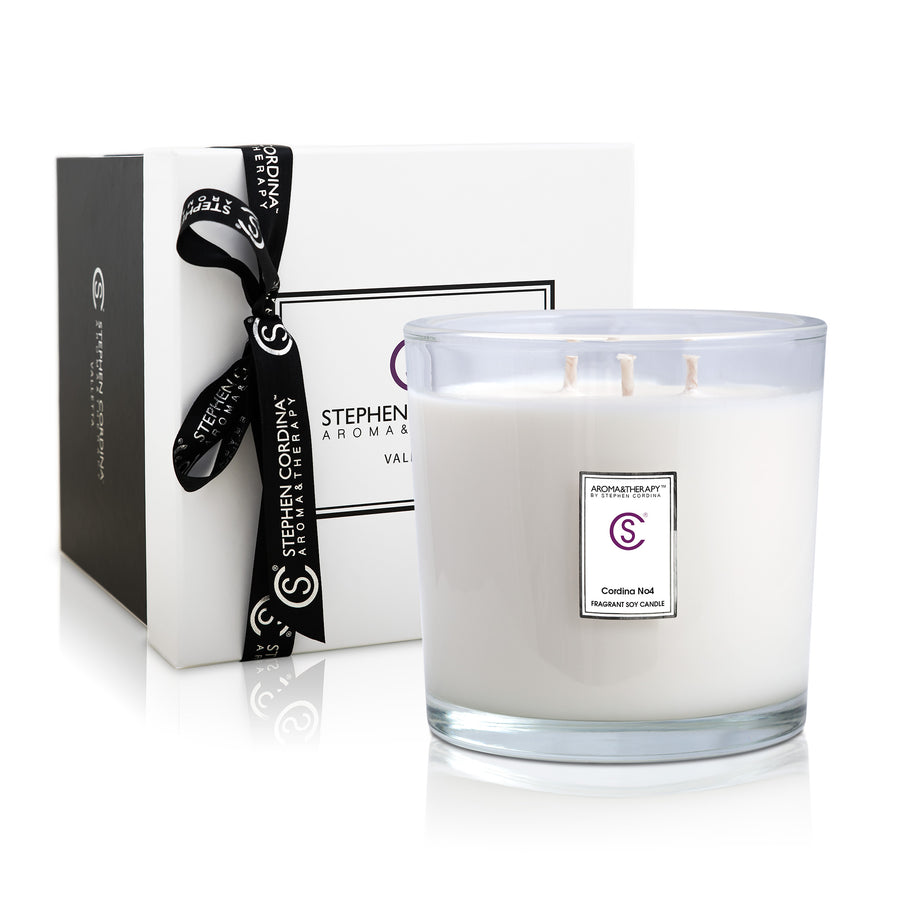Cordina No.4 Aromatherapy Candle 1000ml in a Luxury carrier box.